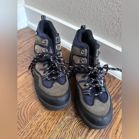 Alpine Womens Black and Brown Leather Hiking Ankle Outdoor Boots size 7.5 - Picture 3 of 8